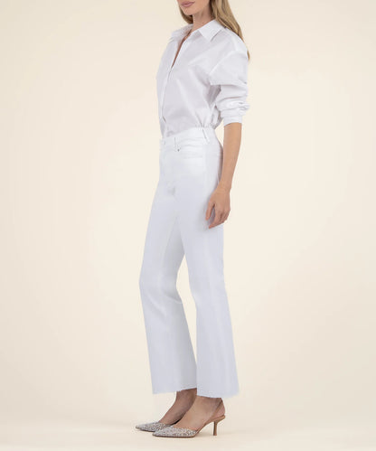 Kelsey High Rise Ankle Flare Jean - Optic White