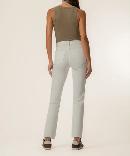 Kelsey High Rise Ankle Flare Jean - Ecru