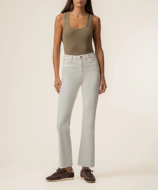 Kelsey High Rise Ankle Flare Jean - Ecru