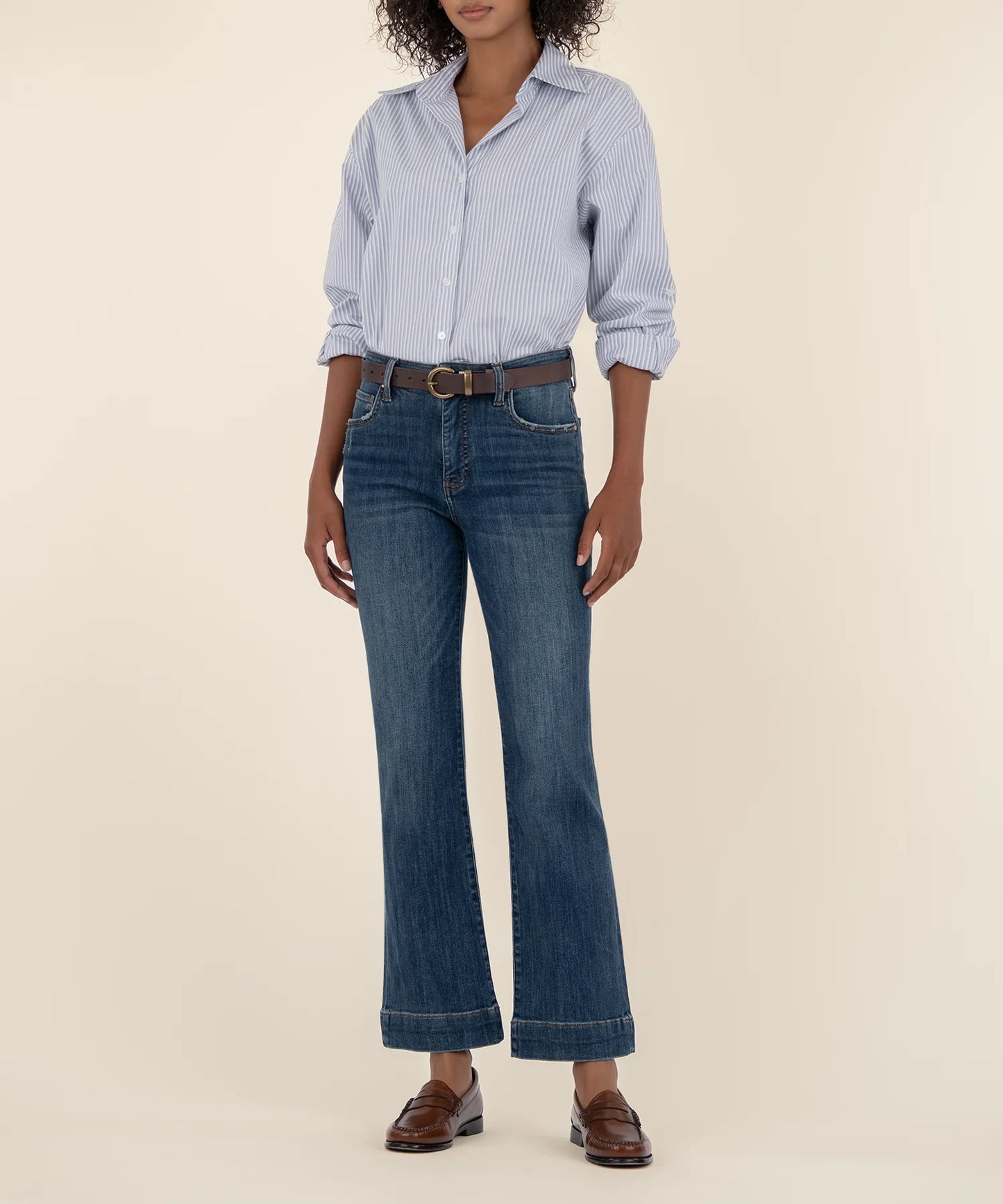 Kelsey High Rise Ankle Flare Jean - Vibrant