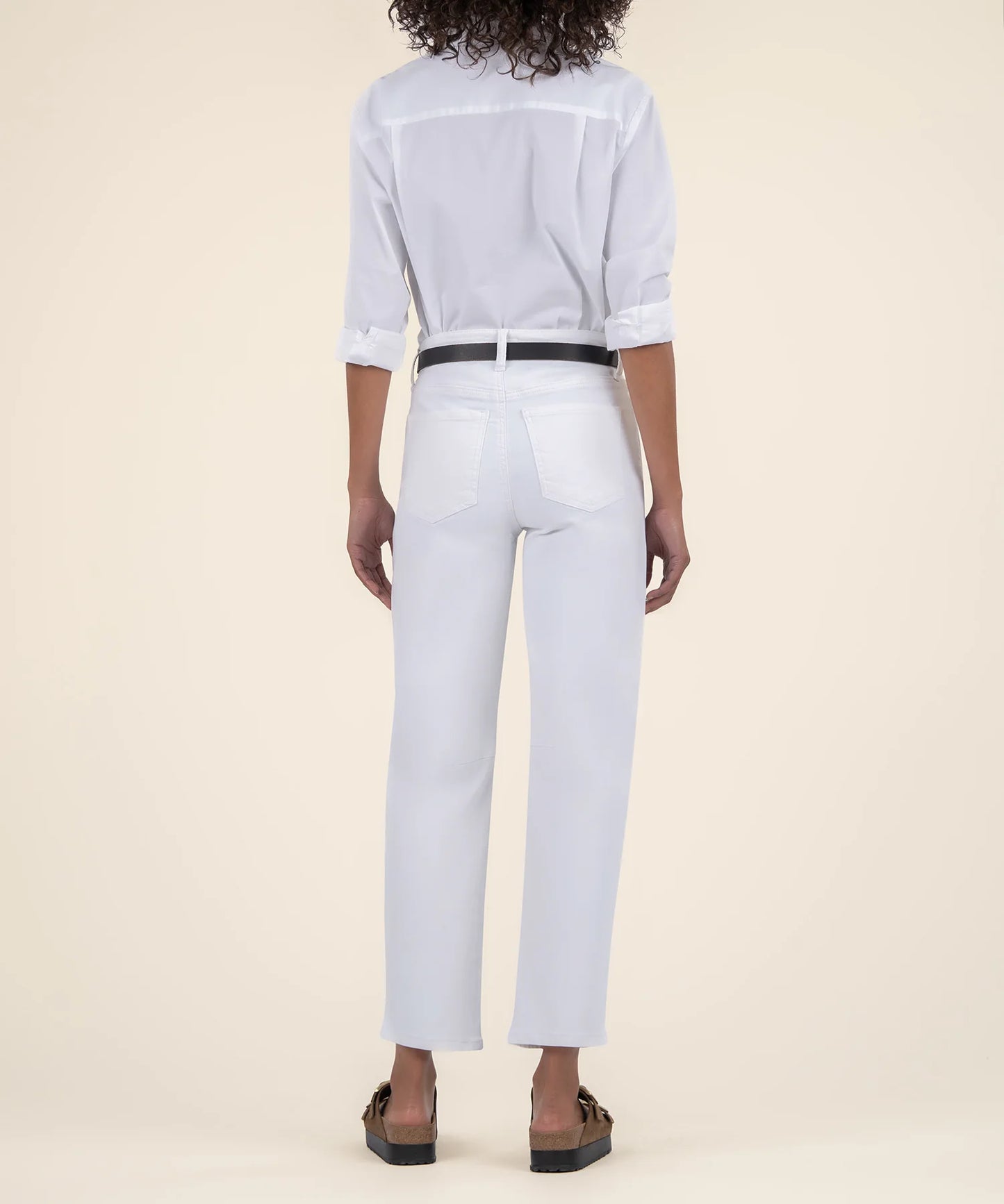 Ashley High Rise Barrel Jean - Optic White