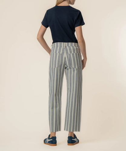 Gwen High Rise Wide Leg Jean - Navy/Ivory