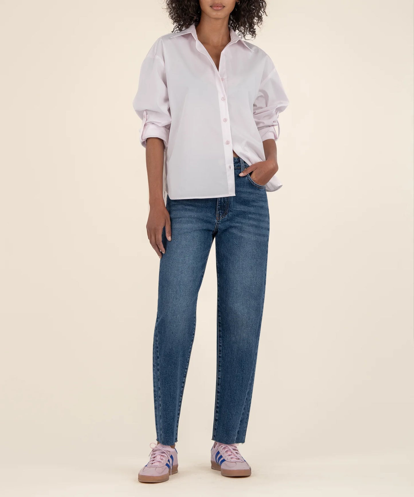 Ashley High Rise Barrel Jean - Moderate