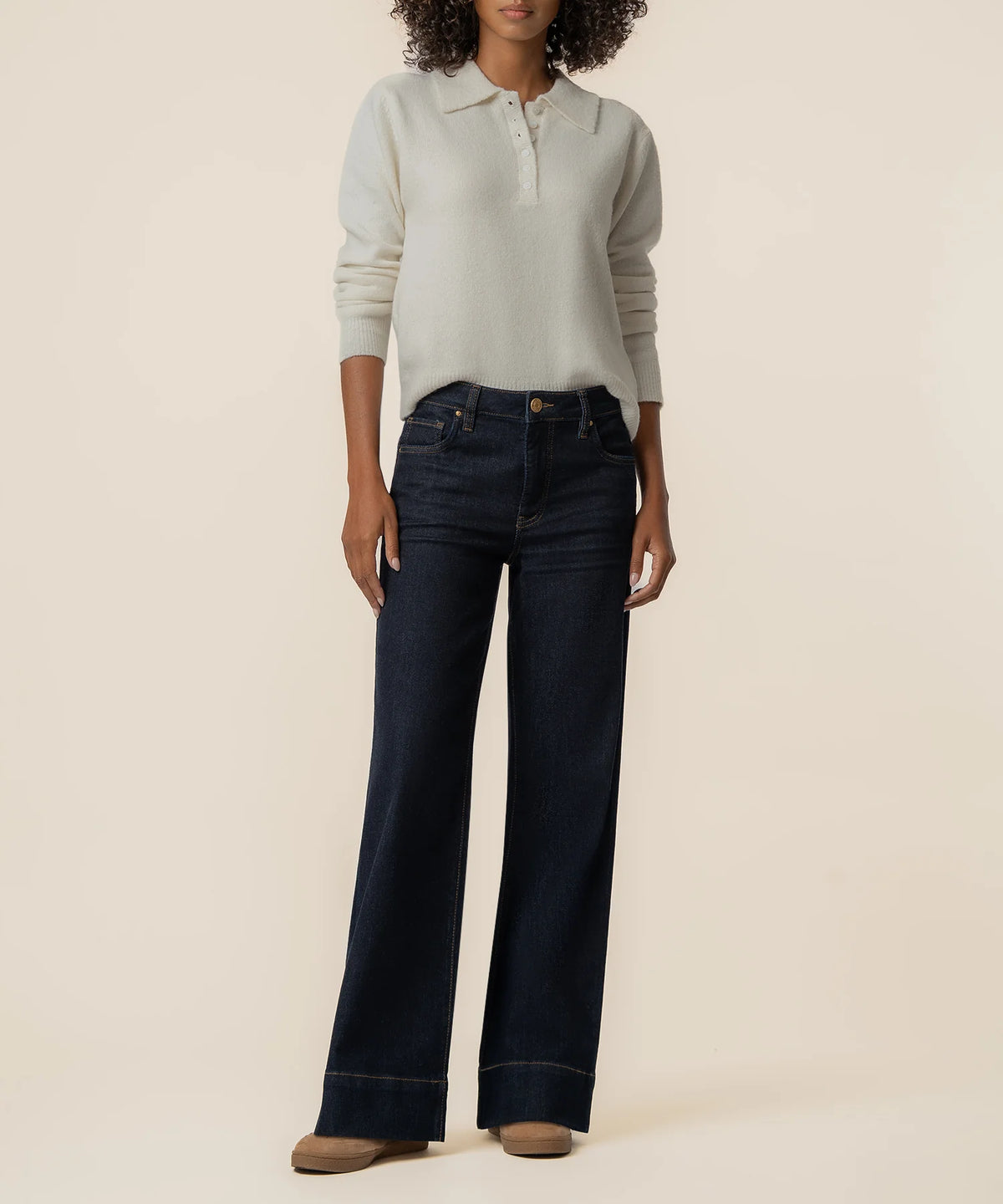 Tassie Long Sleeve Sweater - Cream