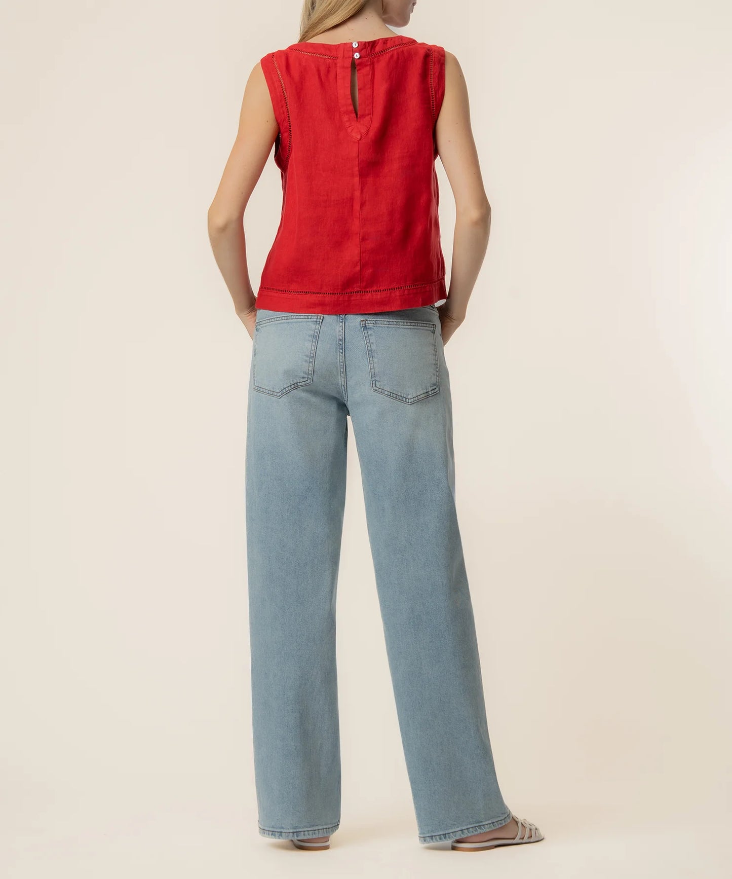 Joanne Sleeveless Crop Top - Tomato