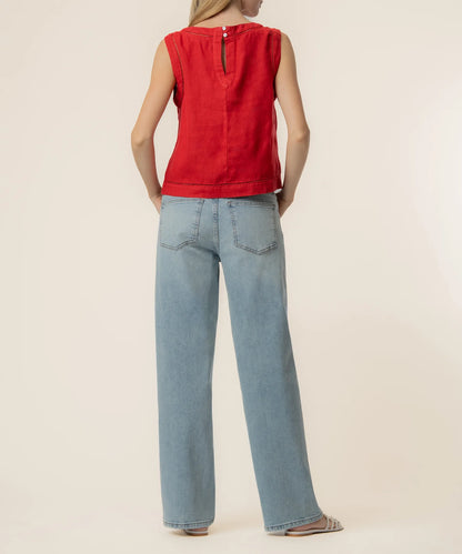 Joanne Sleeveless Crop Top - Tomato