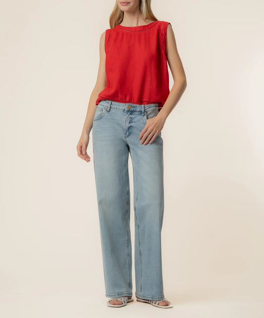 Joanne Sleeveless Crop Top - Tomato