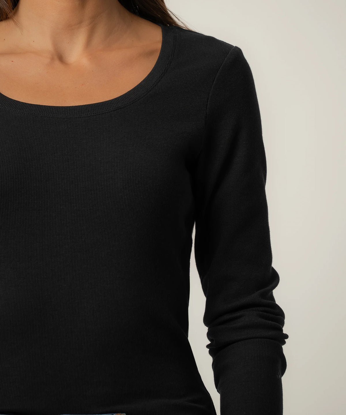 Sarah Rib Knit Top - Black
