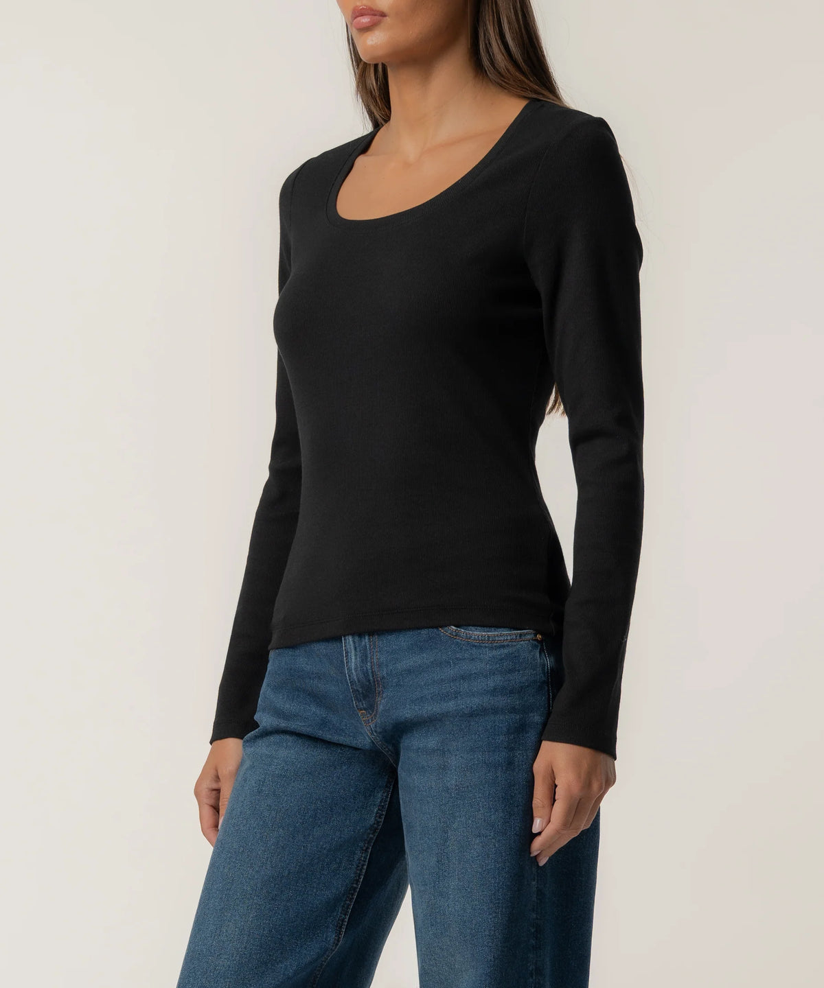 Sarah Rib Knit Top - Black