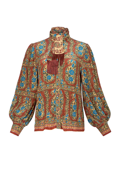 Karis Blouse - Amber Glen Brown