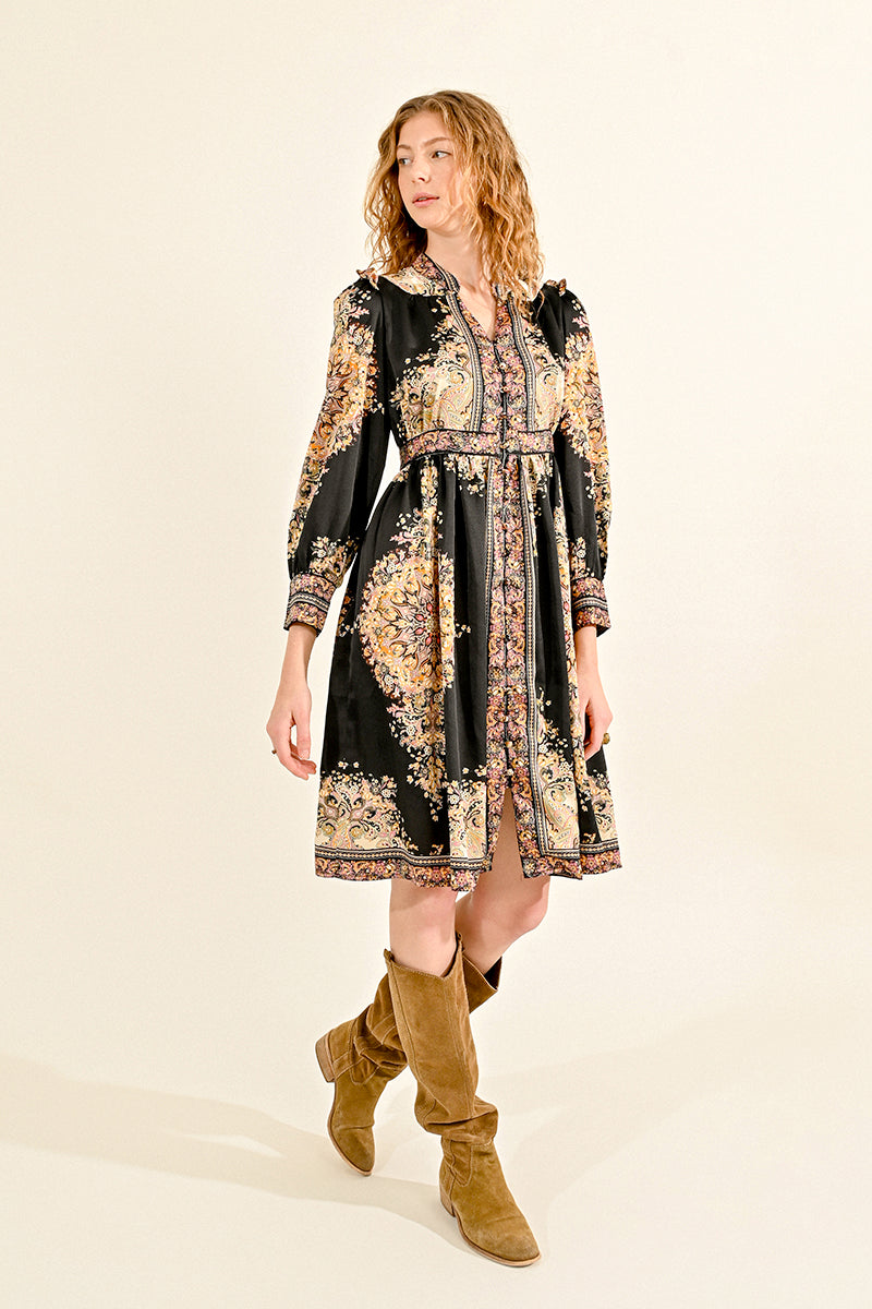 Printed Dress - Black Pierra