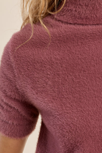 Cloud Nine Short Sleeve Sweater - Mauve