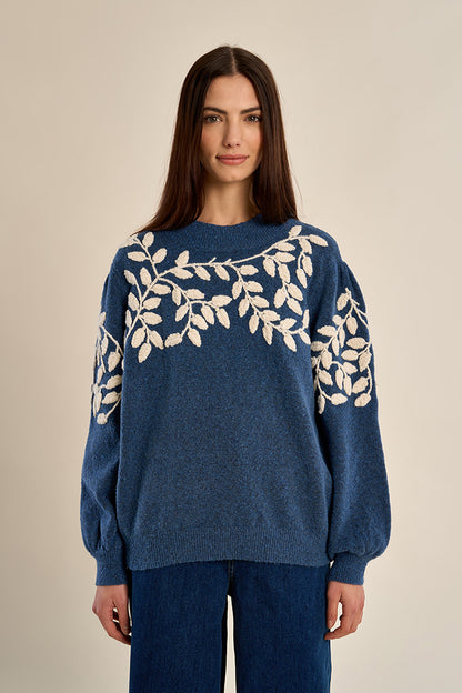 Willow Vine Sweater - Blue Denim