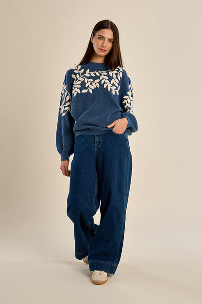 Willow Vine Sweater - Blue Denim