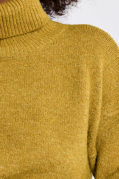 Plain Turtleneck Sweater - Lime Green