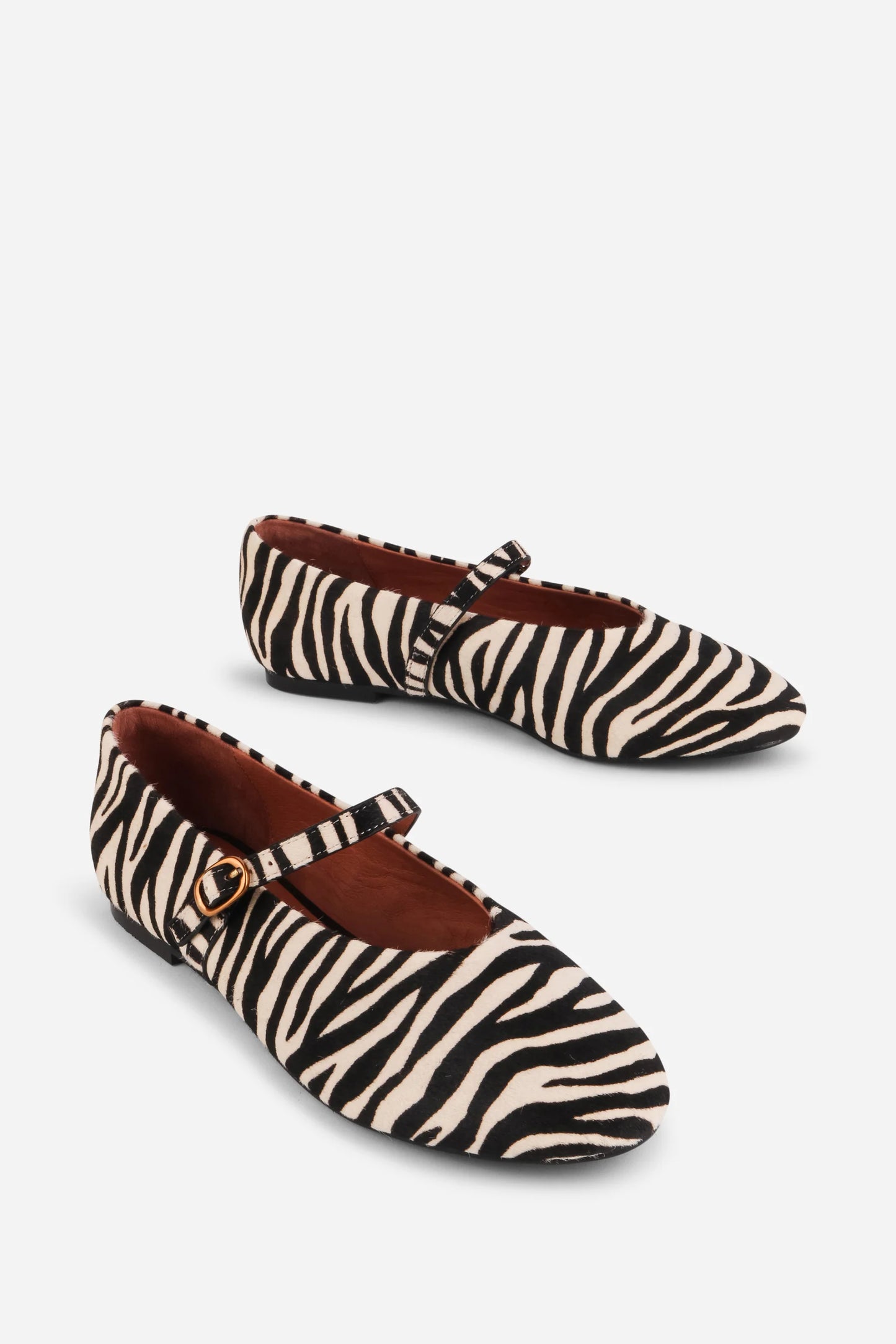 Larisa Calf Hair Mary Jane Flat Shoe - Cowhide