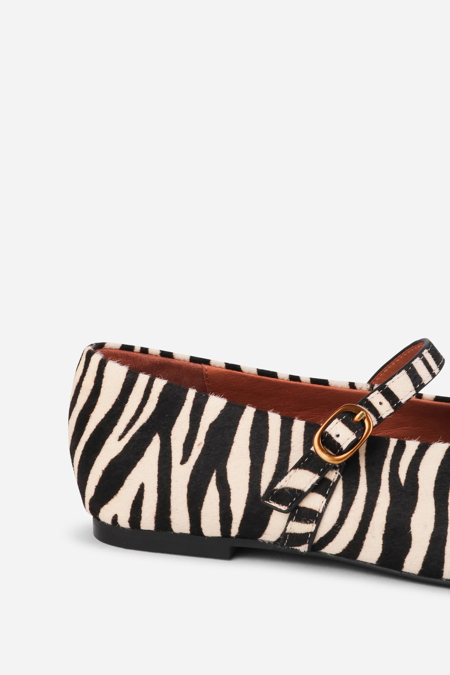 Larisa Calf Hair Mary Jane Flat Shoe - Cowhide
