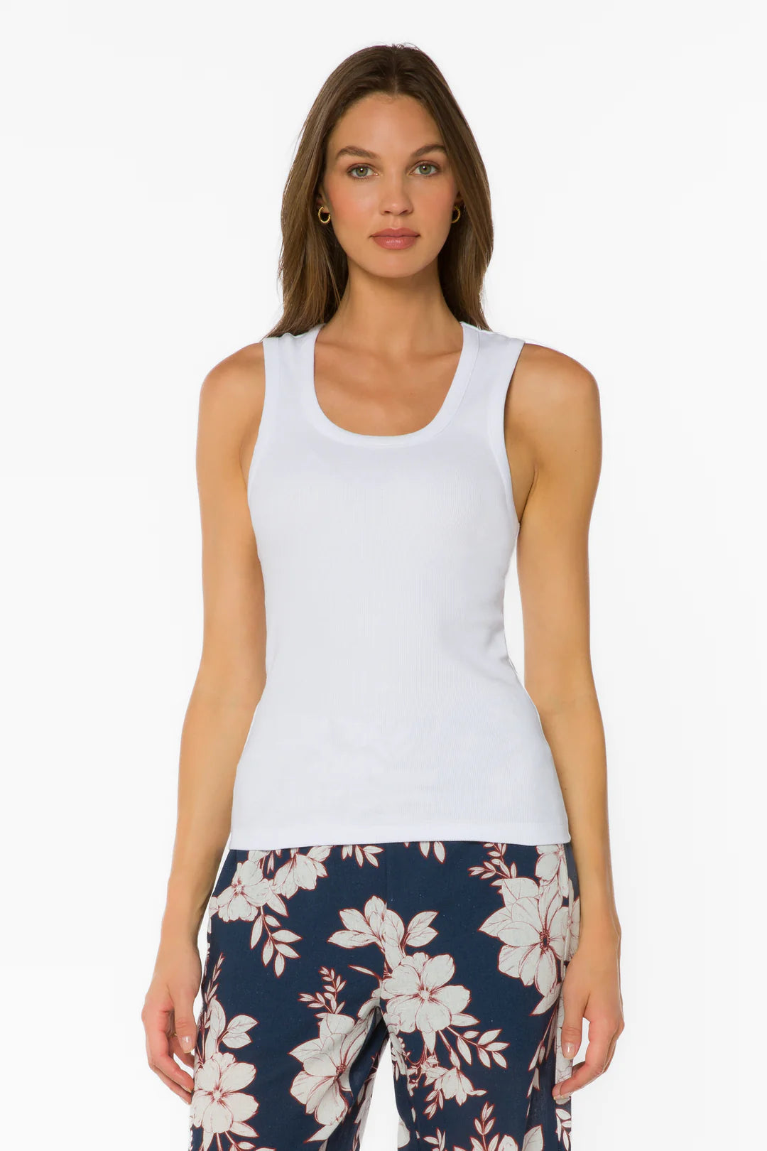 Larisa Scoop Neck Tank Top - Optic White
