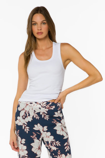 Larisa Scoop Neck Tank Top - Optic White