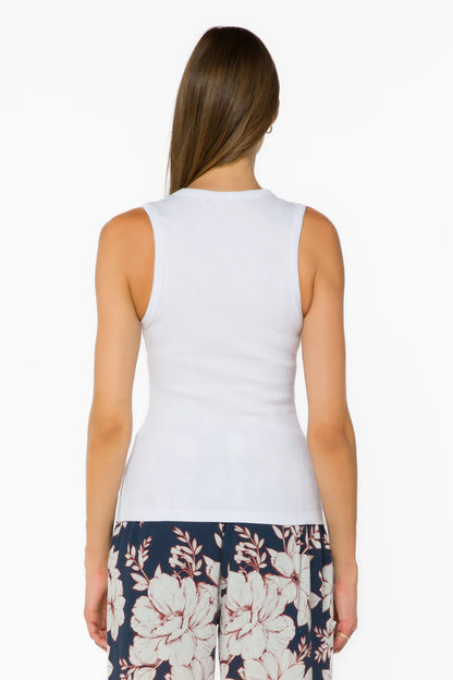 Larisa Scoop Neck Tank Top - Optic White