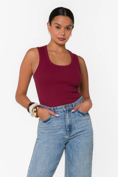 Larisa Scoop Neck Tank Top - Smoked Chipotle