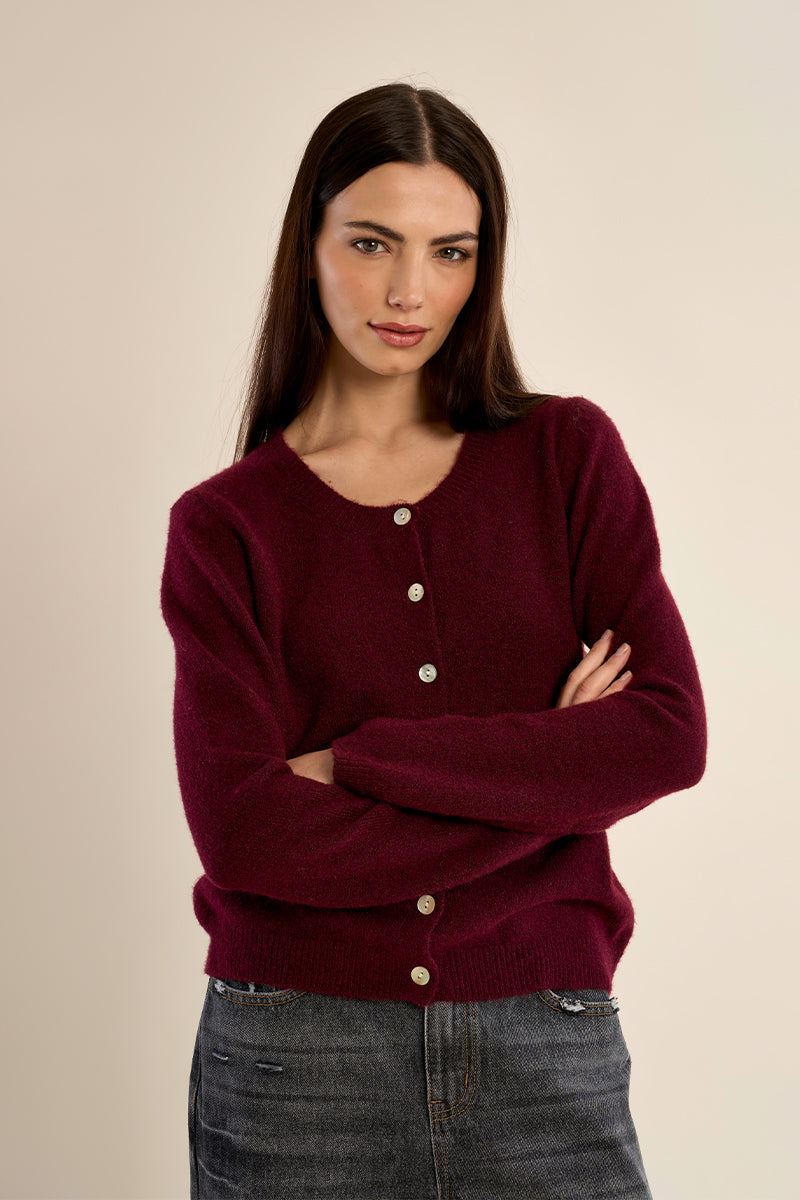 Ruby Cardigan Sweater - Dark Red
