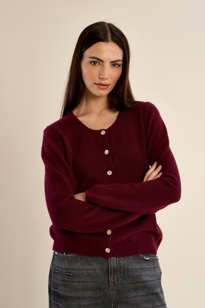 Ruby Cardigan Sweater - Dark Red