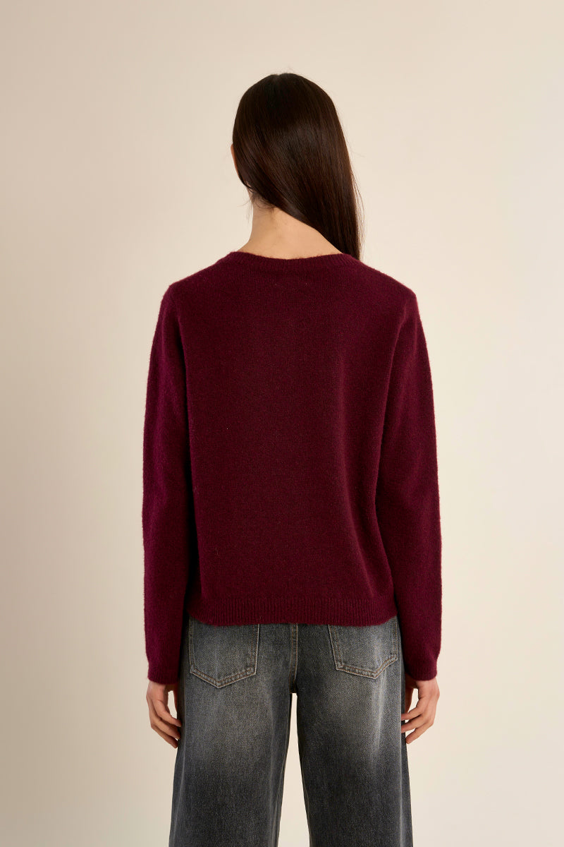 Ruby Cardigan Sweater - Dark Red