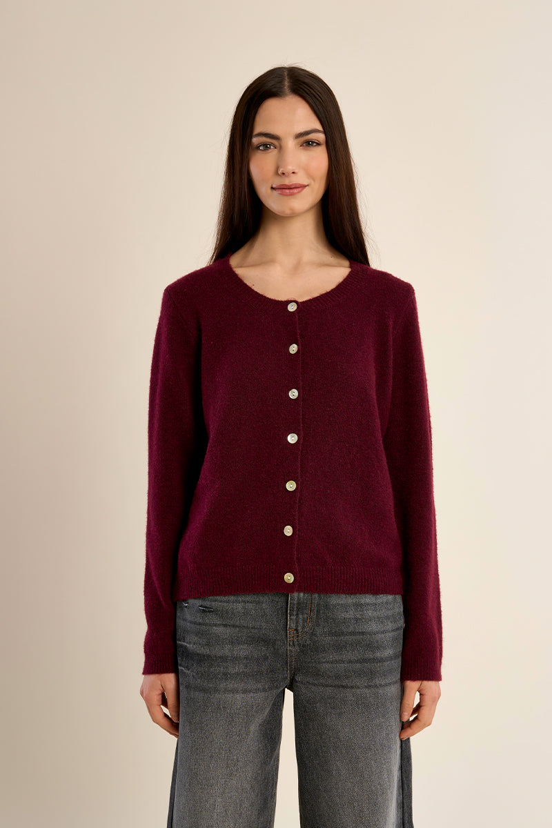 Ruby Cardigan Sweater - Dark Red