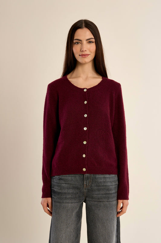 Ruby Cardigan Sweater - Dark Red