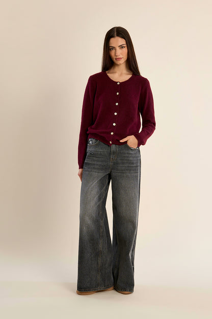 Ruby Cardigan Sweater - Dark Red