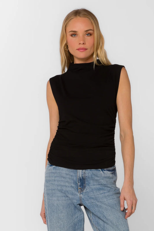 Lavali Sleeveless Velvet Top - Black