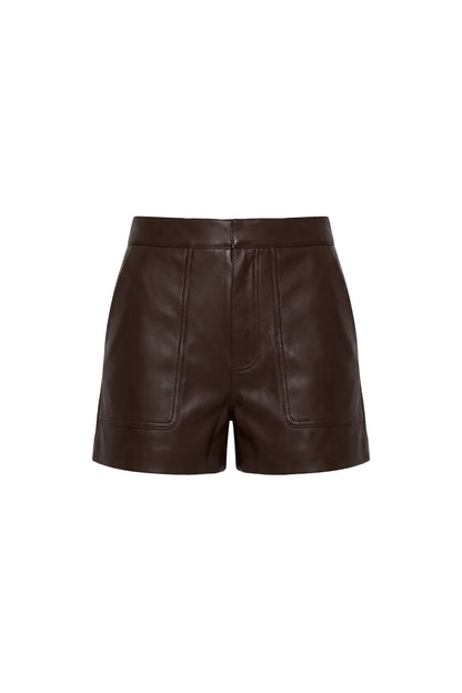 Elijah Leather Shorts - Espresso