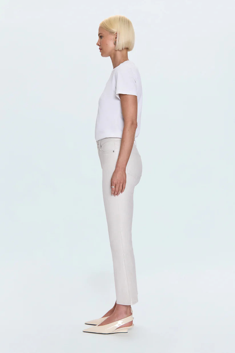 Lennon High Rise Crop Boot Pant - Ivory Luster