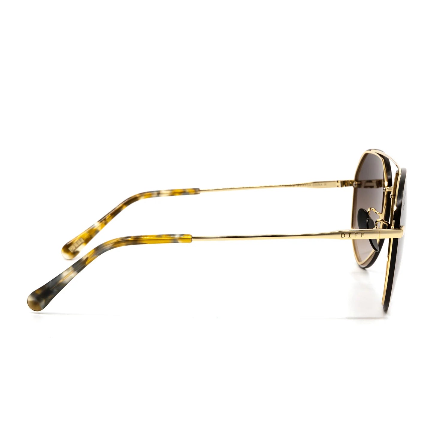 DIFF Eyewear - Lenox - Gold Sea Tortoise Tips Brown Gradient Sunglasses
