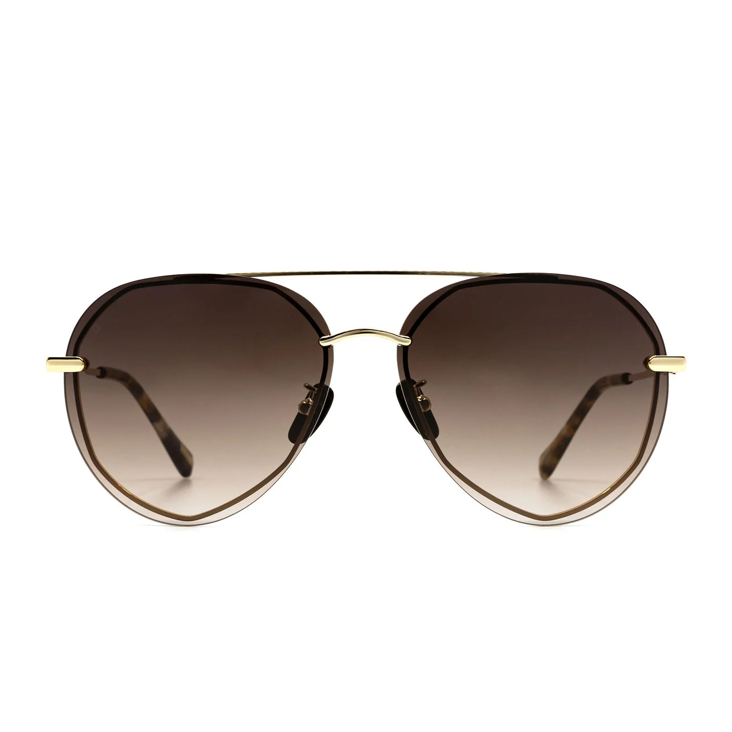 DIFF Eyewear - Lenox - Gold Sea Tortoise Tips Brown Gradient Sunglasses