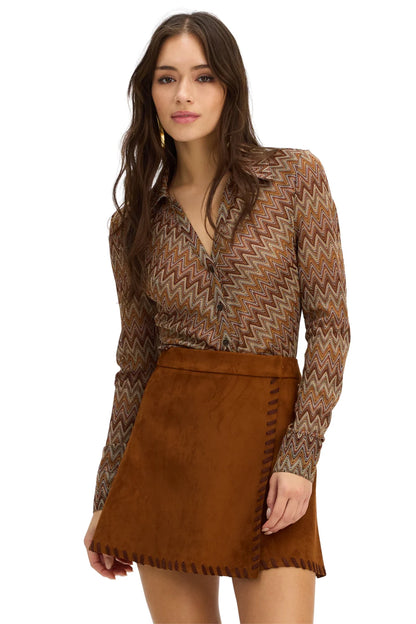 Whipstitch Ezra Skirt - Chestnut