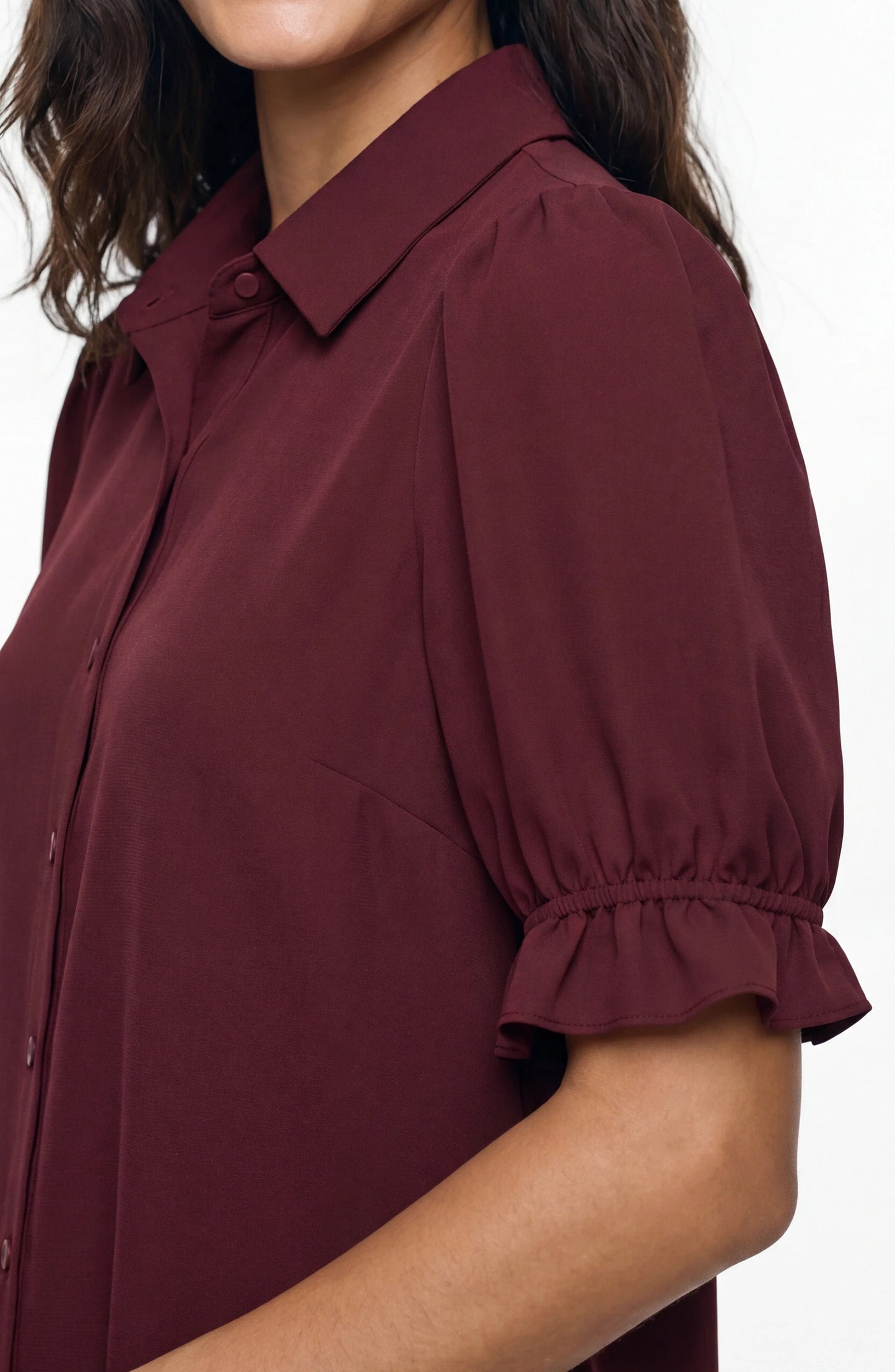 Snap Front Shirt - Dark Oxblood