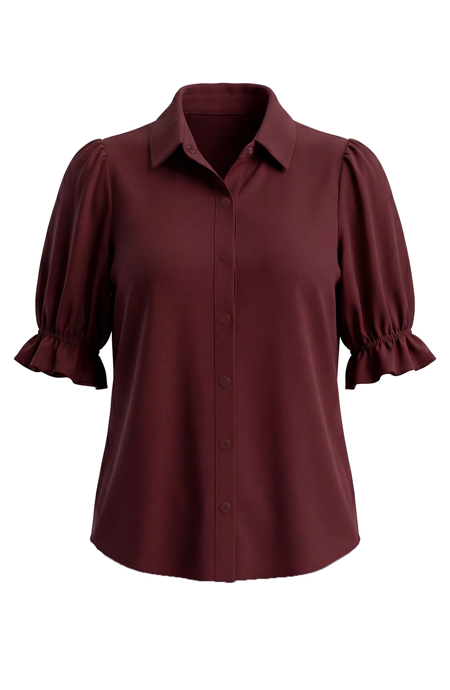 Snap Front Shirt - Dark Oxblood