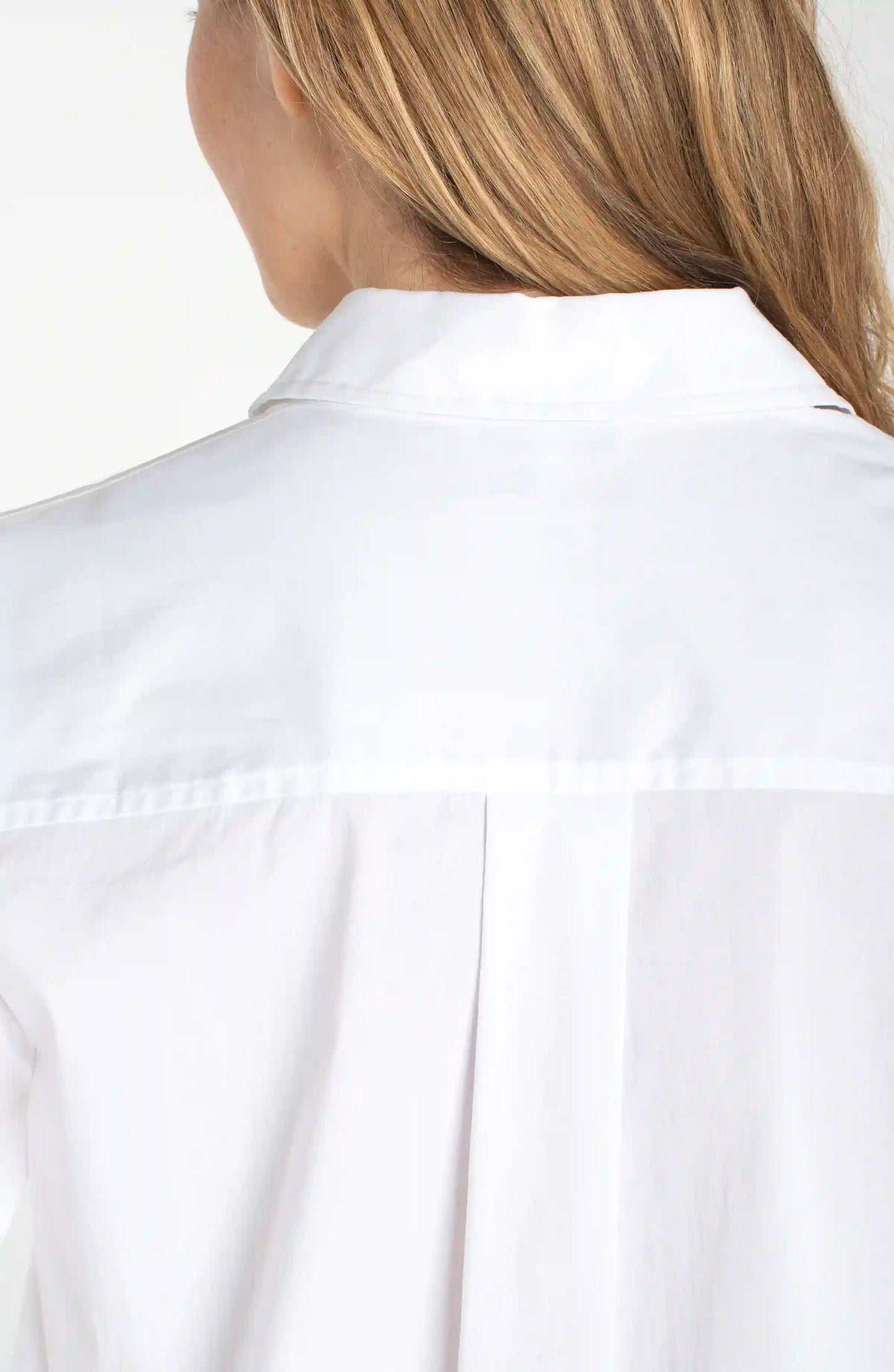 Adjustable Sleeve Button Front Top - White