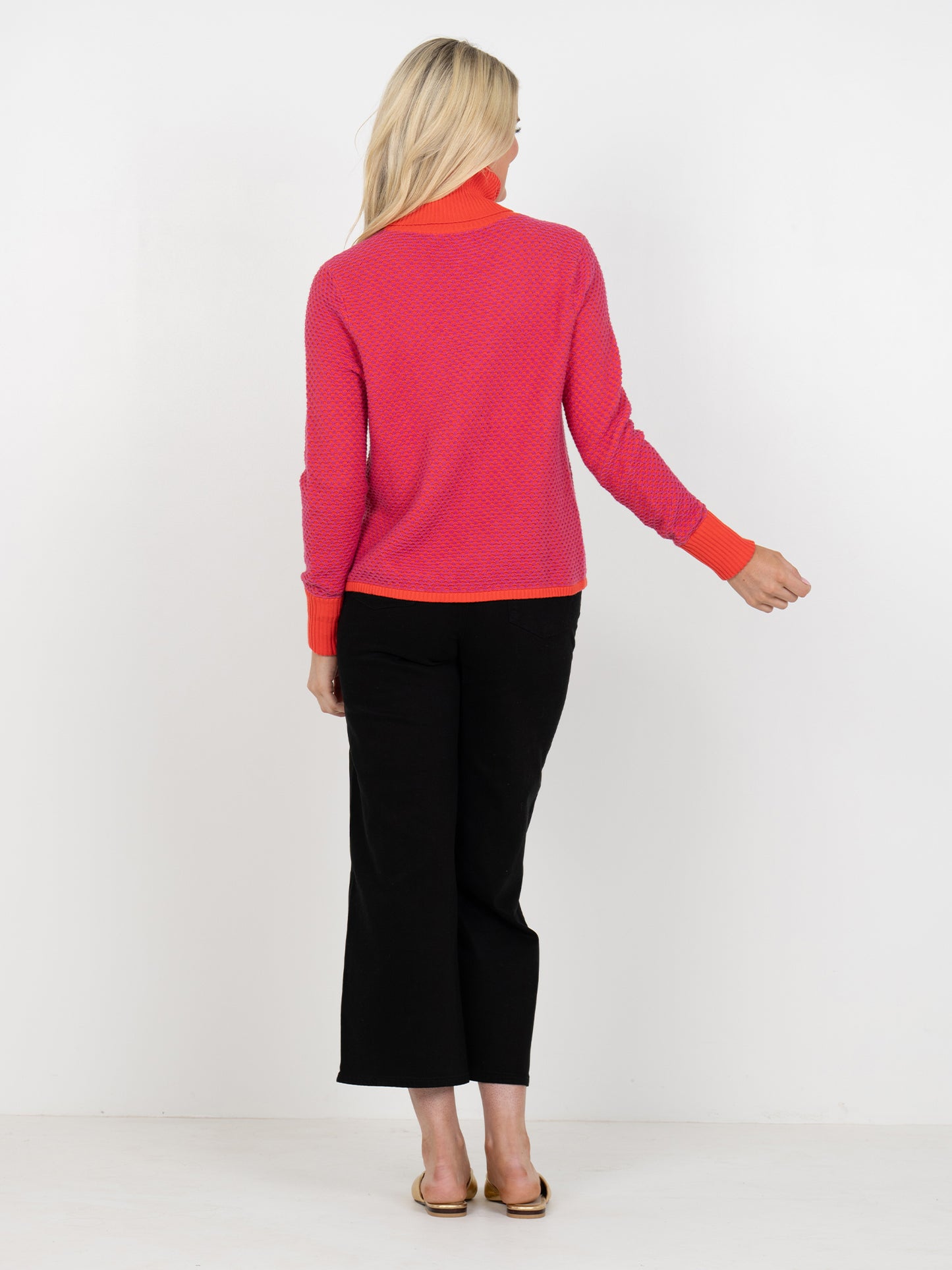Boxy Turtleneck Sweater - Raspberry
