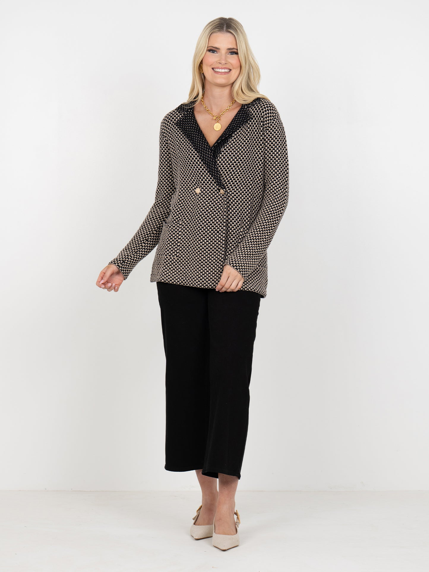 Sloane Sweater Blazer - Midnight Vanilla