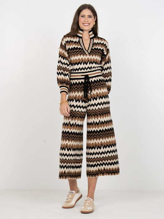 Teddy Crop Trouser Pants - Mocha Mirage