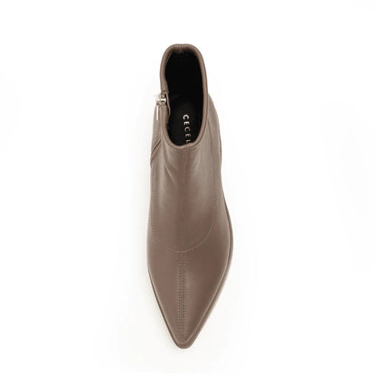 Lawrence Stretch Leather Platform Bootie - Dark Taupe