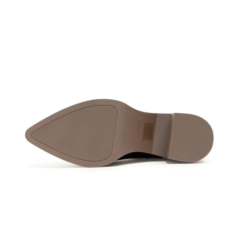 Lawrence Stretch Leather Platform Bootie - Dark Taupe