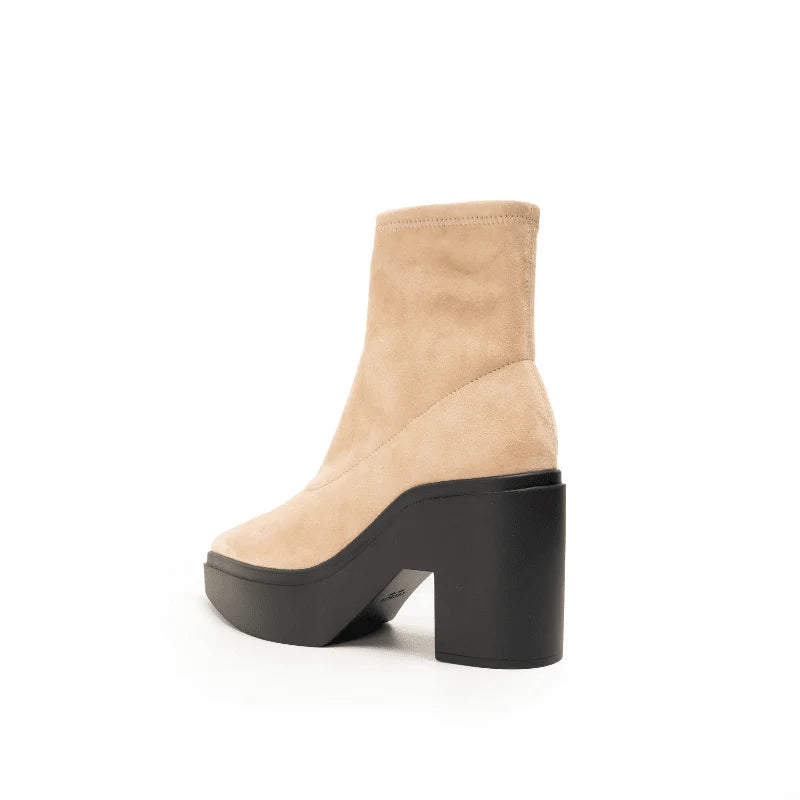 Lawrence Stretch Suede Platform Bootie - Honey