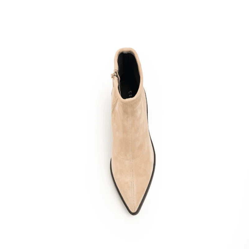Lawrence Stretch Suede Platform Bootie - Honey