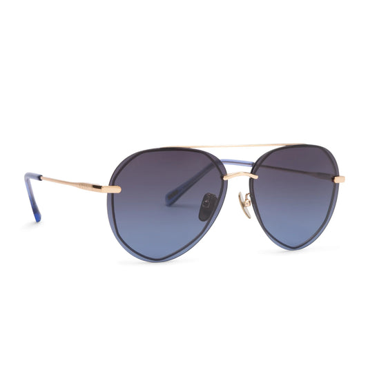 DIFF Eyewear - Lenox - Gold + Blue Gradient Polarized
