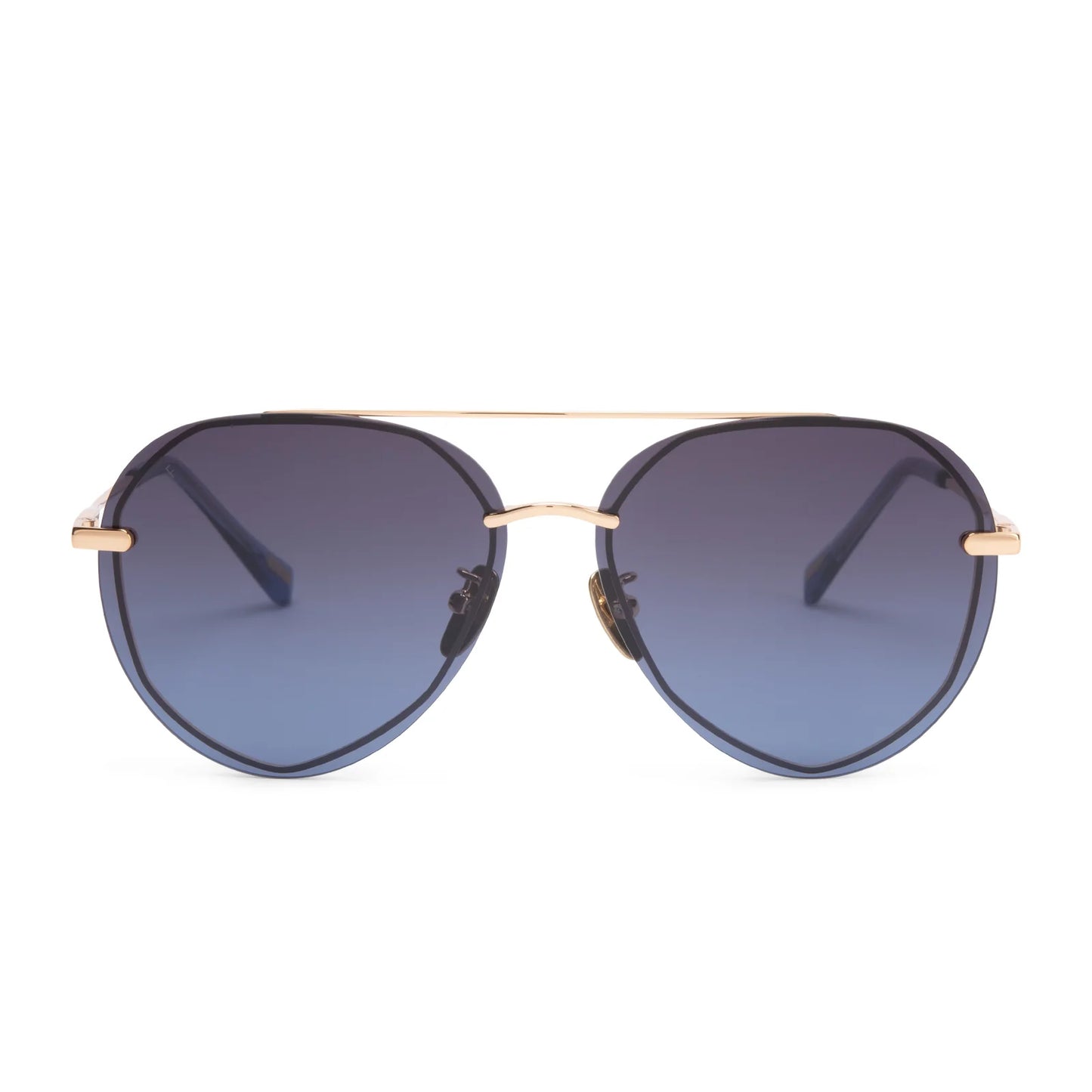 DIFF Eyewear - Lenox - Gold Blue Gradient Polarized Sunglasses