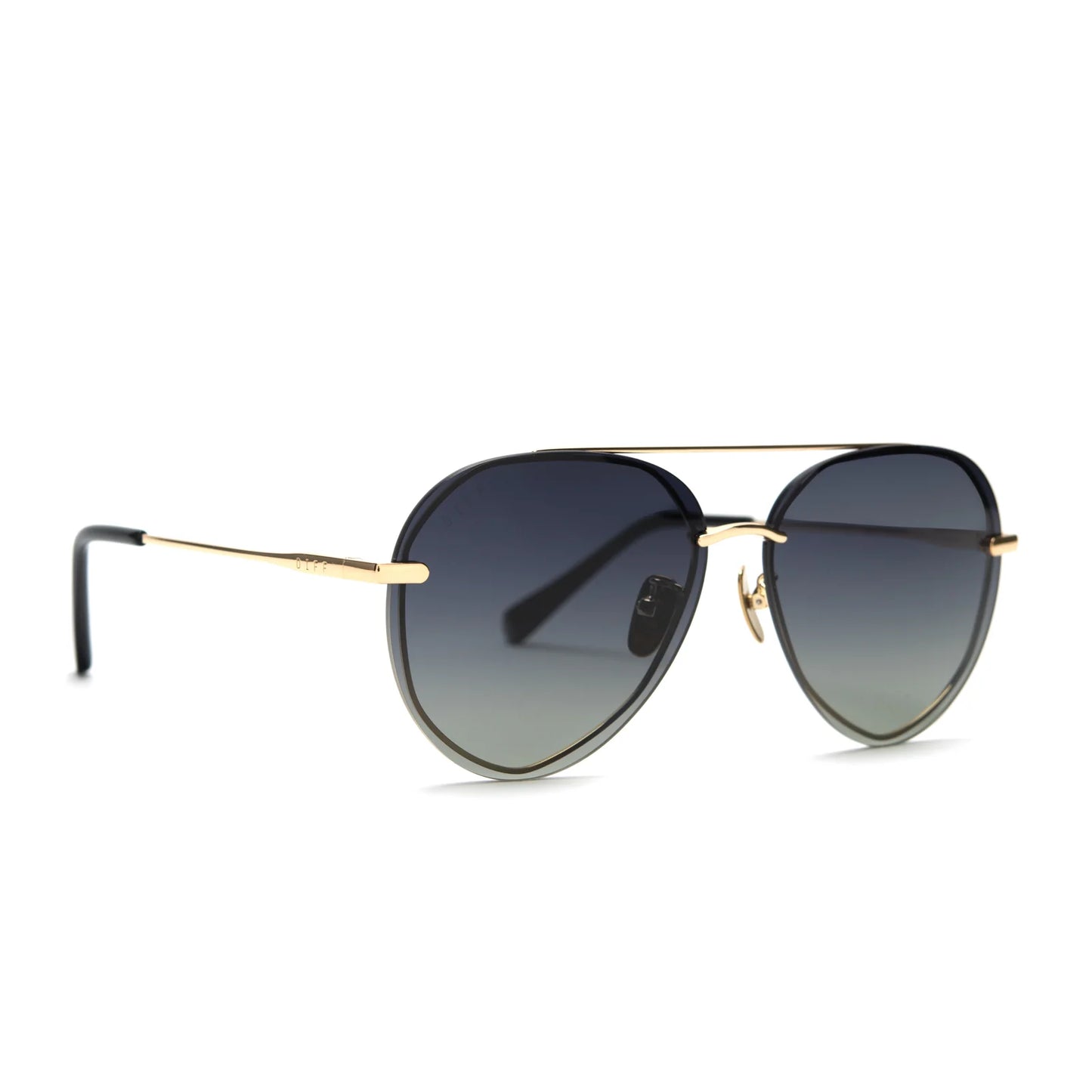 DIFF Eyewear Lenox - Gold Black Grey Gradient Polarized Sunglasses